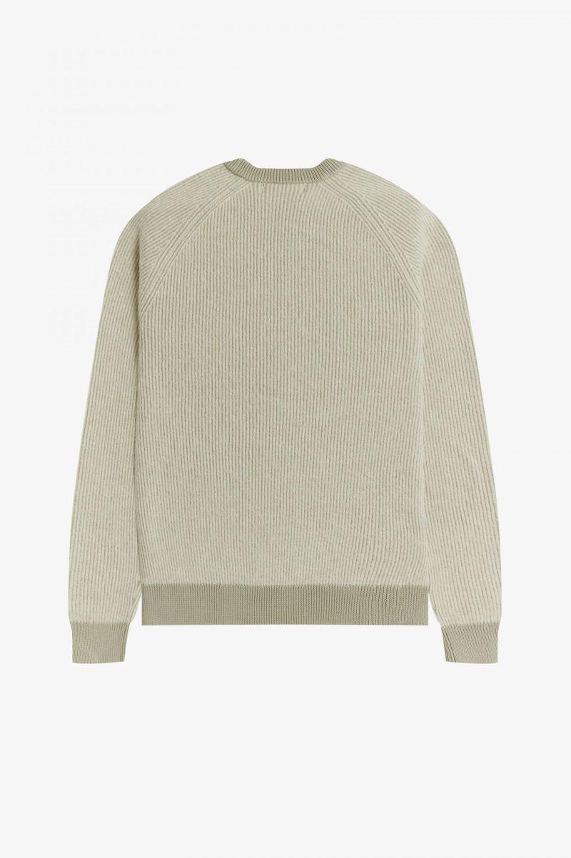 White Fred Perry Alpaca Blend Ribbed Jumper Men's Knitwear | PH 1278SGLO